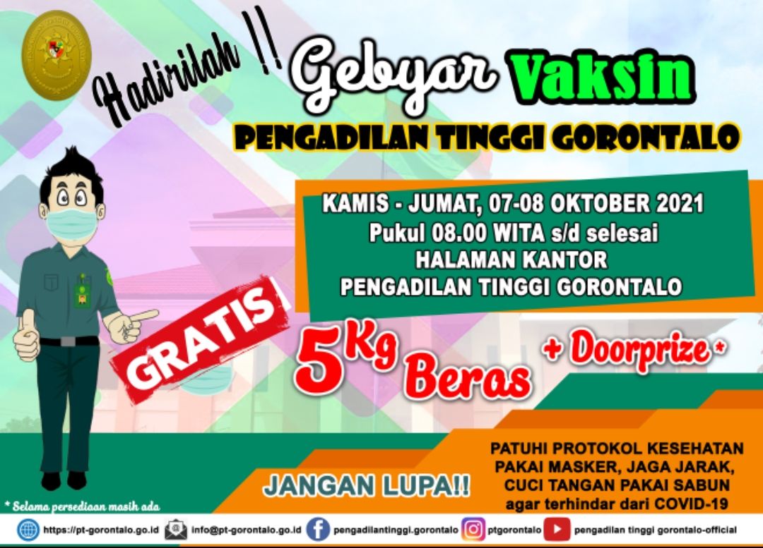 Gebyar Vaksin di Pengadilan Tinggi Gorontalo