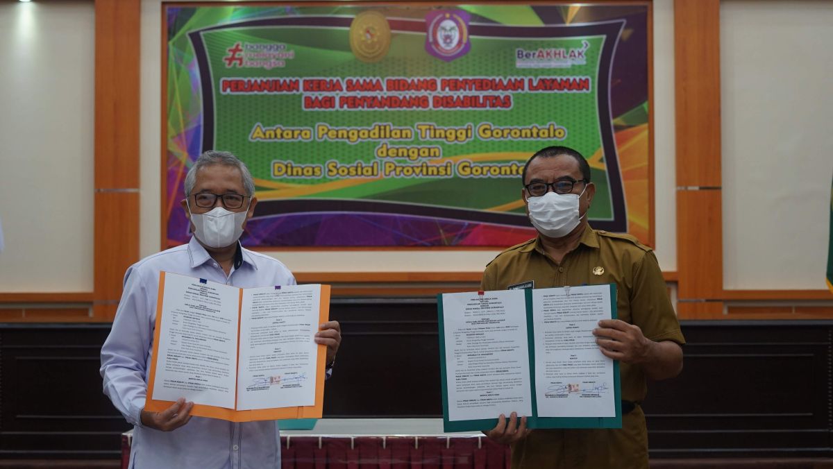 Penandatanganan Perjanjian Kerja Sama dengan Dinas Sosial Provinsi Gorontalo untuk Penyediaan Layanan Bagi Penyandang Disabilitas