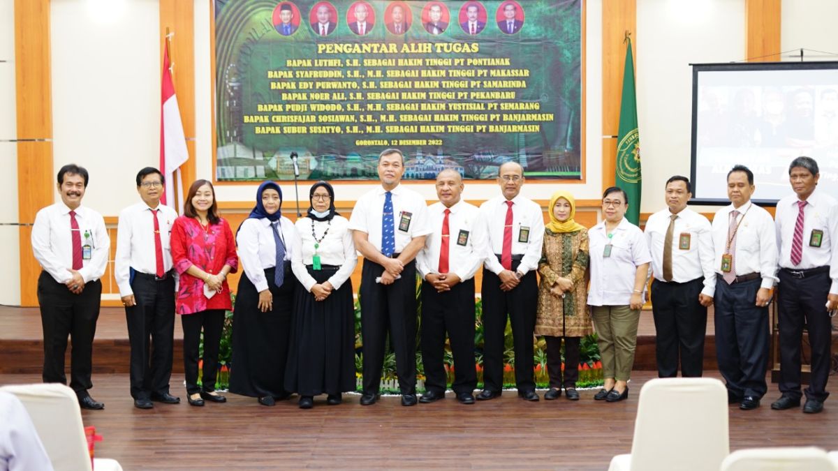 Pengantar Alih Tugas 7 Hakim Tinggi Pengadilan Tinggi Gorontalo