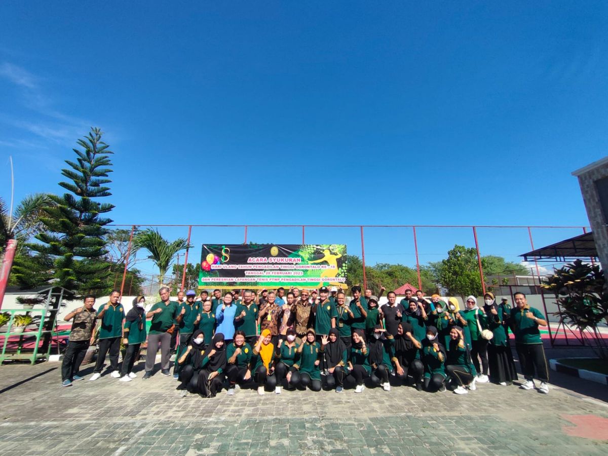 Acara Syukuran : Hari Ulang Tahun Pengadilan Tinggi Gorontalo ke 18 dan Peresmian Lapangan Tenis PTWP